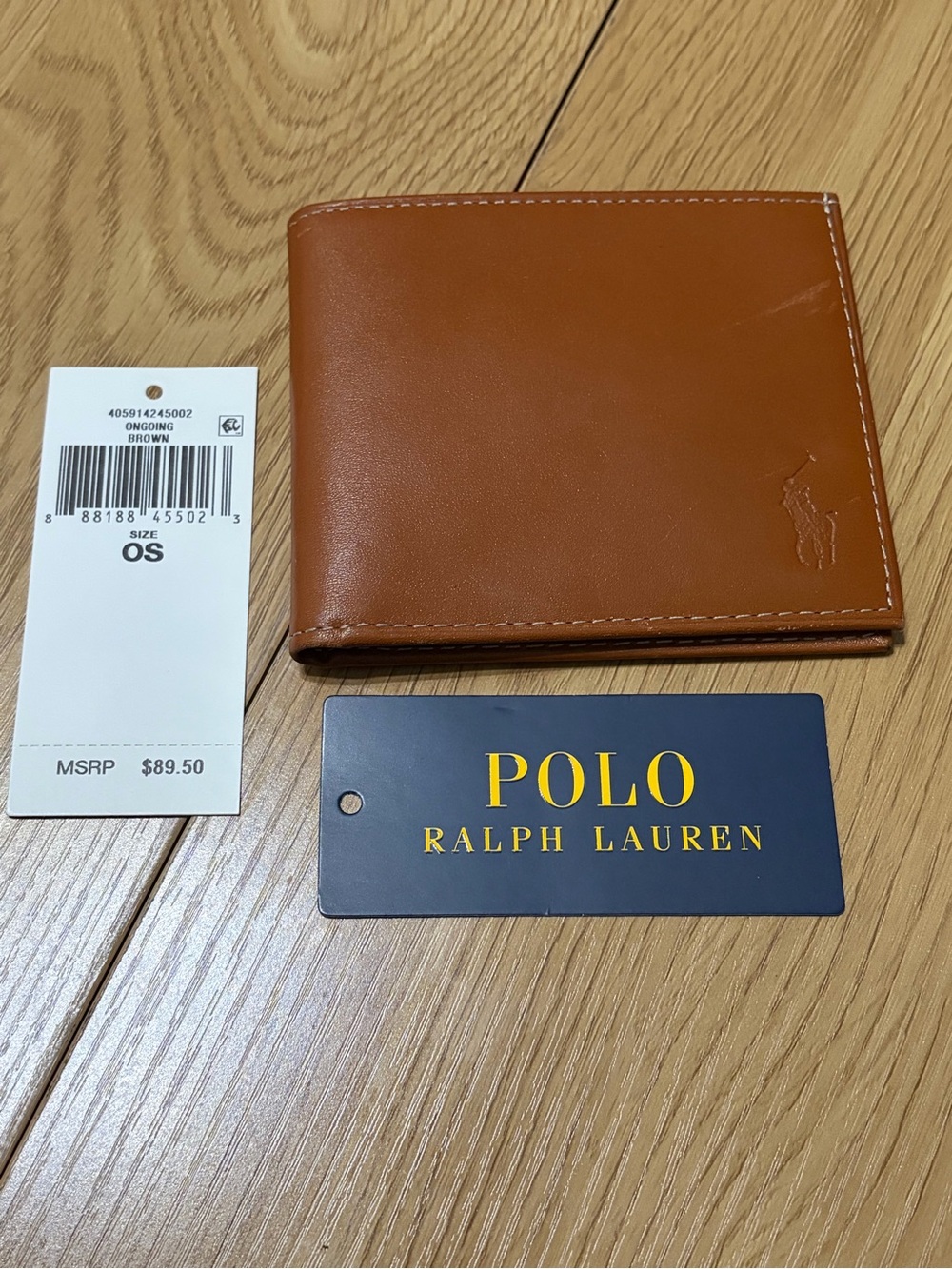 Polo by Ralph Lauren Tan Leather Bifold Wallet NWT